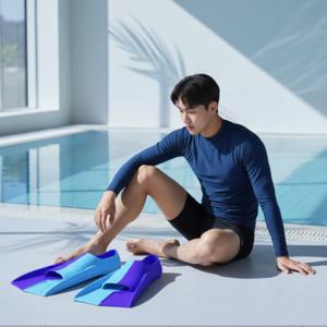 훈련용 수영용 오리발 숏핀 스노클 실리콘 아쿠아슈즈 L