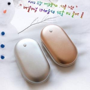 실버 양면발열 손난로 휴대용 3000mAh 보조배터리 3000mAh배터리