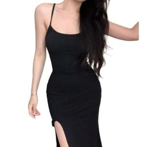 롱원피스 여름 원피스 소재 바디라인 스판 파티룩 슬림 끈나시 여성 드레스 무드 강조 홀복 섹시 원픽 셀파