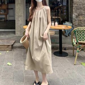 여성 맥시 롱 휴양지 패션 시원한 여름 원피스 바캉스 찰랑 롱드레스 비치웨어 나시 원픽 셀파