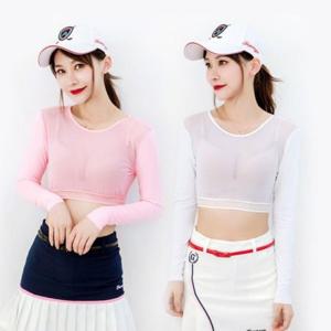 여성 통풍 긴팔 골프 쿨티셔츠 매쉬 이너웨어 여름 스포츠 트레이닝복 탱크탑 메쉬 자외선
