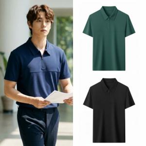 골프티셔츠 남성 쿨 골프복상의 반팔티 냉감 골프카라티 지퍼반집업 냉감티셔츠 여름 남성골프복 카라