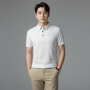 여름 오버핏 와플 카라티 반팔 티셔츠 남자 데일리 골프웨어 상의
