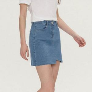 여성 여름 언발컷팅 스판 데님 미니스커트 치마 청미니스커트