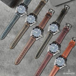 소가죽 손목시계 스트랩 버클 포함 18mm 라이트블루