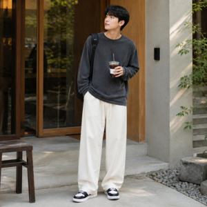 남자 밴딩 린넨팬츠 4컬러 여름 데일리룩 밴드 바지 통바지 린넨바지
