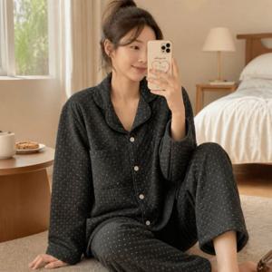누빔 가을 겨울 홈웨어 커플잠옷 본딩 잠옷 상하의 실내복 룸웨어