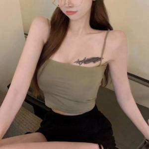 여성 크롭 숏 캡내장 이너 끈나시 민소매 4장세트