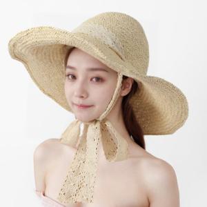 릴리안 리본 비치모자 여름 여성 밀짚모자