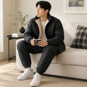 융털 기모바지 포함 2배 두툼한 패딩솜 트레이닝복 남녀공용 겨울 실내복