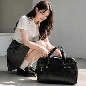 니로 가죽 보스턴백 숄더백 크로스백 스퀘어 데일리 학생 가방 증정