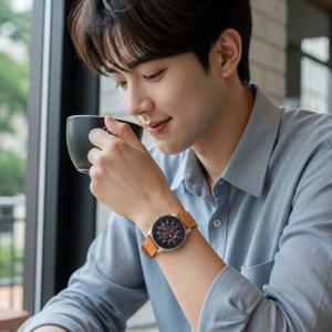 통가죽 시계줄 화이트 스티치 손목시계 밴드 교체용