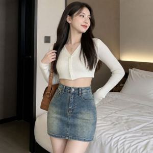 속바지내장 워싱 청치마 라라 H라인 미니 스커트 치마바지 여자 하의