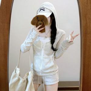 여리핏 꾸안꾸 여름 냉감 아이스 단가라 후드 집업 가디건 비치아우터