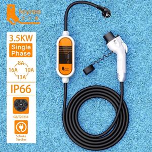 Feyree EV 충전기 GB/T 코드 16A 3.5KW 1상 휴대용 충전기 상자 32A 7KW 전류 조절 가능 11KW 16A 전기 자동차용 3상