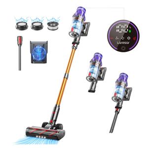 Laresar v7 무선 진공 청소기, 500W 50KPA 흡입력, 휴대용 스마트 가전 먼지 컵 탈착식 배터리