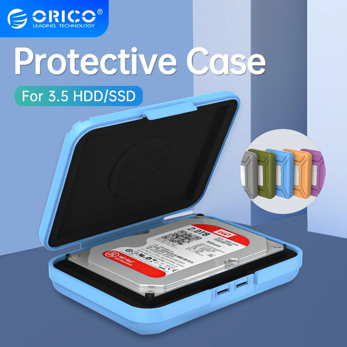 ORICO 3.5 인치 휴대용 하드 드라이브 가방 및 케이스 HDD 검정색 하드 드라이브 상자 용 HDD 보호 방습 보관함