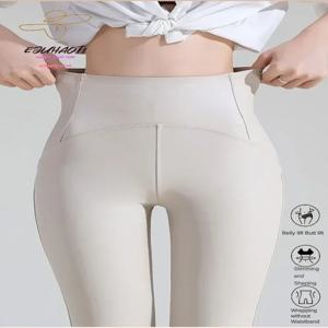 여성용 섹시한 Pu 가죽 레깅스, 여성용 하이웨이스트 바지, 소녀 멀티 컬러 타이츠, 부드럽고 얇은 플리스 팬츠, 가을