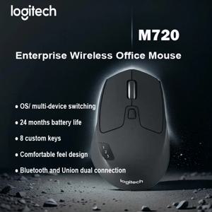 로지텍 M720 무선 블루투스 마우스 - 사무용 마우스 - 블루투스 듀얼 모드 무선 마우스