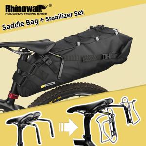 Rhinowalk 자전거 안장 가방 + 안정기 세트 방수 13L 대용량 MTB 도로 자전거에 더 안정적 물병 케이지에 적합
