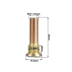 4PCS M10x1.25 휠 스터드 볼트 키트-ATV/UTV/쿼드 바이크/듄 버기 액세서리 용 10.9 등급 강철 스플라인 나사 너트