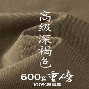 프리미엄 다크 브라운 600G 헤비 코튼 반팔 티셔츠 남녀공용 여름 루즈 캐주얼 티셔츠 탑