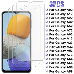 삼성 갤럭시 A22 A02S A12 A13 A33 A32 A52 A72용 스크린 보호필름 3개, 삼성 A53 A23 A73 A54 A55 A56 5G 강화유리