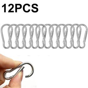 12Pcs 미니 알루미늄 합금 카라비너 ​​생존 캠핑 등산 후크 야외 키 체인 클립 낚시 버클 여행 도구