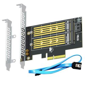 M.2 PCIe 어댑터, M.2 NVMe SSD 및 M.2 SATA SSD 한 개용