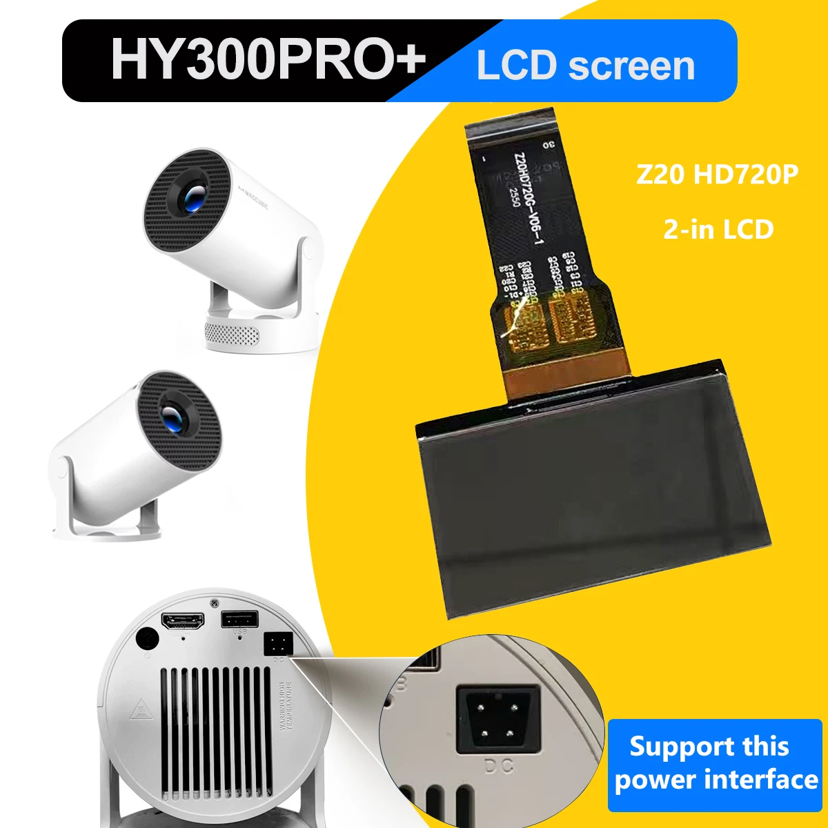 프로젝터 LCD 스크린 번호 Z20HD720G-V06-1 Magcubic HY300Pro용 프로젝터 액세서리 NEW HY300Pro+ 720p LCD 프로젝터 패널