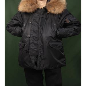 N3B 파카 미드롱 후드 코튼 파카 플라이트 재킷 따뜻한 겨울 코트 탈부착 가능한 라쿤 퍼 칼라