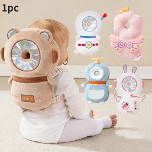 1Pc 아기 머리 보호 베개 - 보호용 배낭형 낙상 방지 머리 베개 조절 가능한 아기 머리 보호 패드 아기 걷기 및 기어다니기에 적합한 편안하고 귀여운 만화 디자인