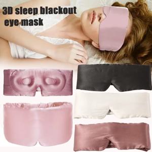 1PC 실크 수면 마스크 3D 프린팅 자수 새틴 터치 남녀공용 완전 차광 중력 아이 마스크 낮잠 차광 마스크