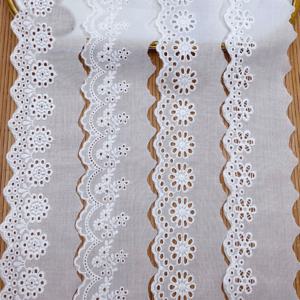 5Y 코 튼 수 놓은 흰 꽃 레이스 패브릭 두바이 넓은 바느질 DIY 트림 웨딩 Applique 리본 칼라 천으로 Guipure
