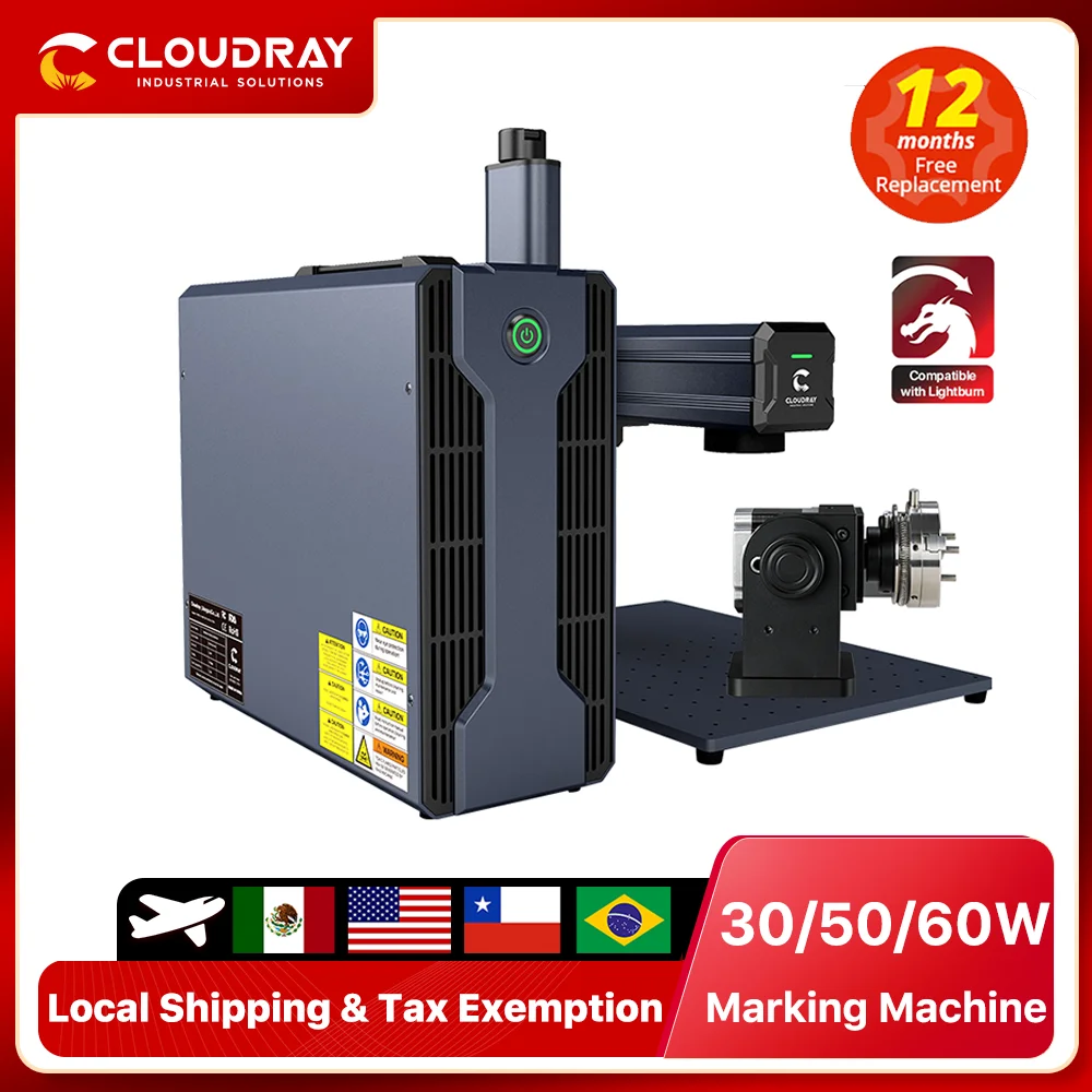 Cloudray 30/50/60W 섬유 레이저 마킹 머신 110*110mm 보석 금은 스테인레스 스틸 구리 알루미늄 시트 절단용