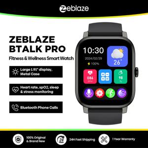 Zeblaze Btalk PRO 음성 통화 스마트워치 1.91'' HD 디스플레이 심박수 SpO2 및 스트레스 모니터링 다중 스포츠 모드 스마트워치