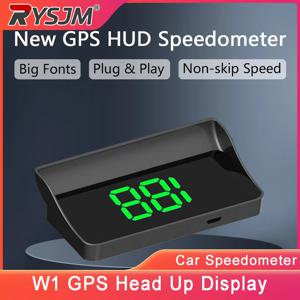 W1 헤드 업 디스플레이 GPS HUD 앞유리 프로젝터 디지털 속도 표시기 녹색 백색 조명 자동차 트럭 SUV 자동차 전자 액세서리