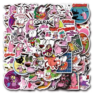 50Pcs Curage 겁쟁이 개 스티커 DIY 스티커 Scrapbooking 전화 수하물 스케이트 보드 비닐 방수 낙서 데칼