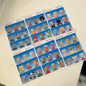 실바니안 패밀리 고급스러운 귀여운 ID 사진 스티커 휴대 전화 핸드 계정 장식 방수 DIY 스티커 큰 머리 사진