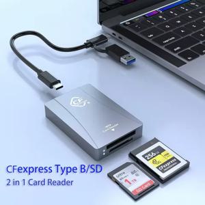 2 in 1 CFexpress 타입 A B SD 카드 리더 CF 익스프레스 리더 USB C 케이블 메모리 카드 어댑터 안드로이드/윈도우/OS용 SLR용