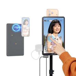킹마 10인치 라이브 스트림 터치 모니터 아이폰17 16 15 삼성 후면 카메라 브이로그 화면 미러링 키트 틱톡용 역방향 제어