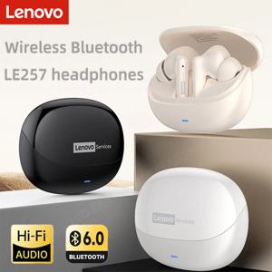    레노버 LE257 TWS 무선 블루투스 6.0 헤드폰 HiFi 사운드 ENC 통화 소음 감소 이어폰 게임용 스포츠 헤드셋 (마이크 포함)