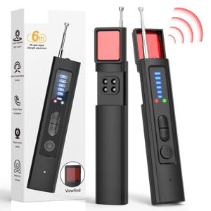 6-in-1 안티 스파이 숨겨진 카메라 탐지기 GPS 추적기 찾기 RF 신호 도청 장치 스캐너 (호텔 여행 개인정보 보호용)