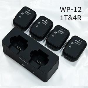 M-VAVE WP-12 1개 송신기 및 4개 수신기 무선 인이어 모니터 시스템 – 2.4GHz, 24비트/48kHz, 30m 범위, 3ms 지연 시간, 스태그용
