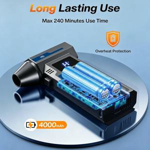 초강력 폭풍 터보 팬 130000RPM 제트 팬 브러시리스 모터 터보 에어 블로워 4000mAh 충전식 배터리 차량 청소용