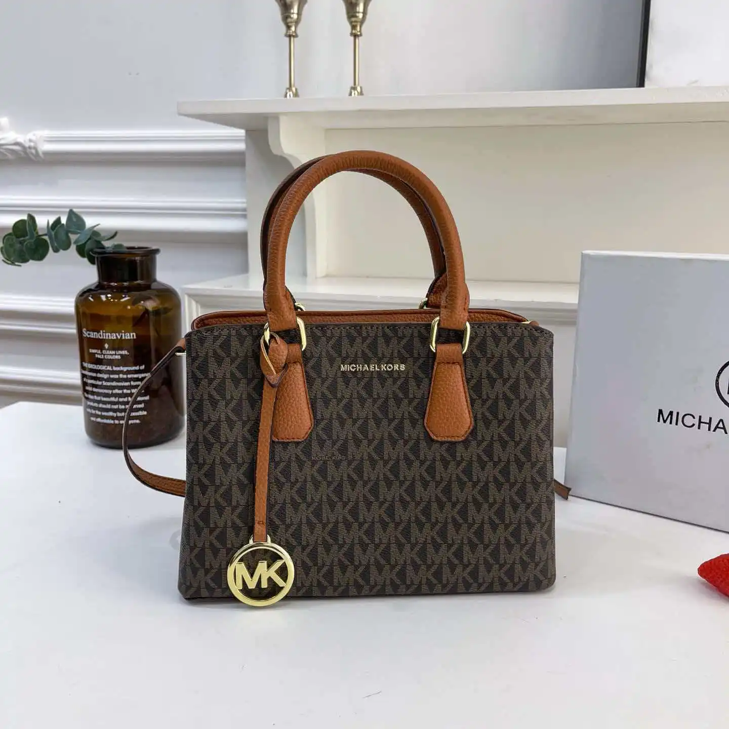 MICHAEL KORS/마이클 코어스 MK 가방 여성용 가방 2026 새로운 패션 프린트 핸드백, 숄더백, 크로스바디 백