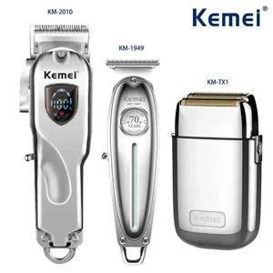 Kemei 헤어 클리퍼 KM-TX1 KM-2010 KM-1949 전문 금속 바디 전기 트리머 충전식 남성용 면도기 금색 및 은색
