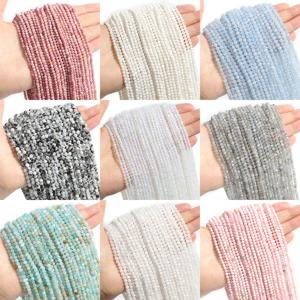 도매면 처리 된 천연 돌 구슬면 처리 된 Amazonite 아쿠아 마린 오팔 Labradorite 느슨한 스페이서 구슬 보석 만들기 2 3 4mm