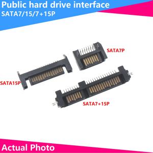 5/2pcs DIY SATA 인터페이스 소켓 SSD 솔리드 스테이트 드라이브 시트 7 + 15P 7P15P DIP 스트레이트 벤드 22PIN 남성 Sata 커넥터