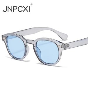 JNPCXI 빈티지 라운드 선글라스 여성 남성 레트로 리벳 블루 그라디언트 여성 태양 안경 UV400